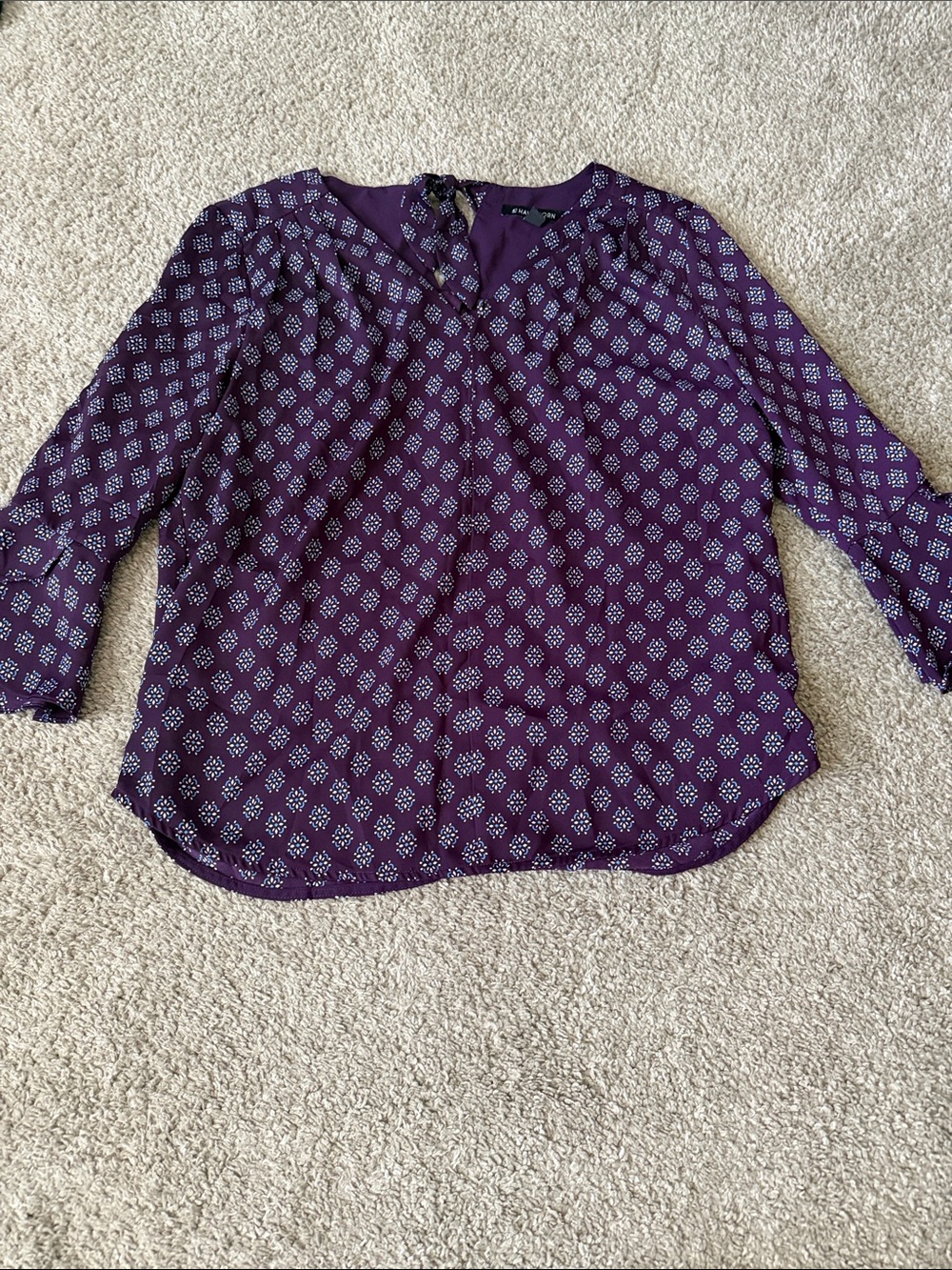 Purple Patterned Women's Blouse